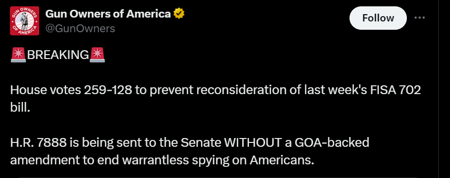 FISA Section 702 Reauthorization Bill Allowing NSA to Force US Businesses Serve as Surrogate Spies Advances to Senate