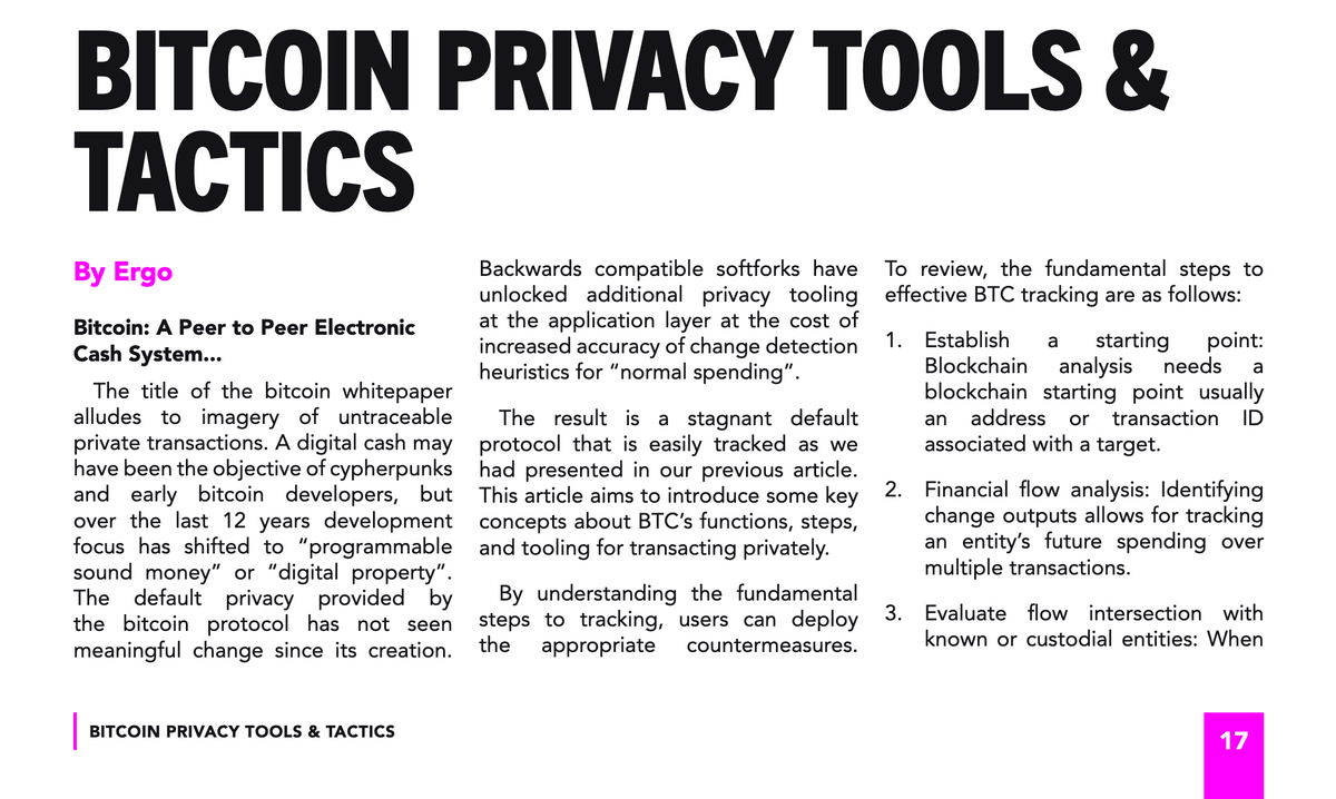 Michael Bazzell's Fourth Edition 'Unredacted Magazine' Includes a Bitcoin Privacy Section by ErgoBTC