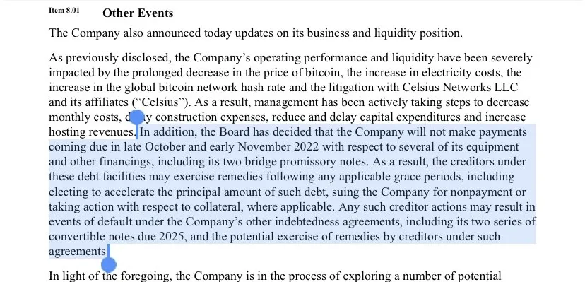 World's Largest Bitcoin Mining Firm 'Core Scientific' Says It May Run Out of Cash: Halts Debt Payments Amid Solvency Risk