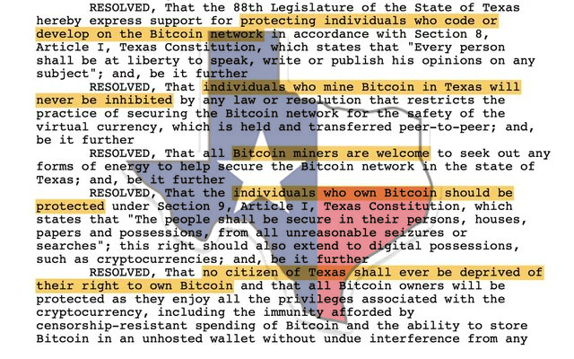 Texas Introduces A Bill To Protect Bitcoin Holders, Miners and Developers