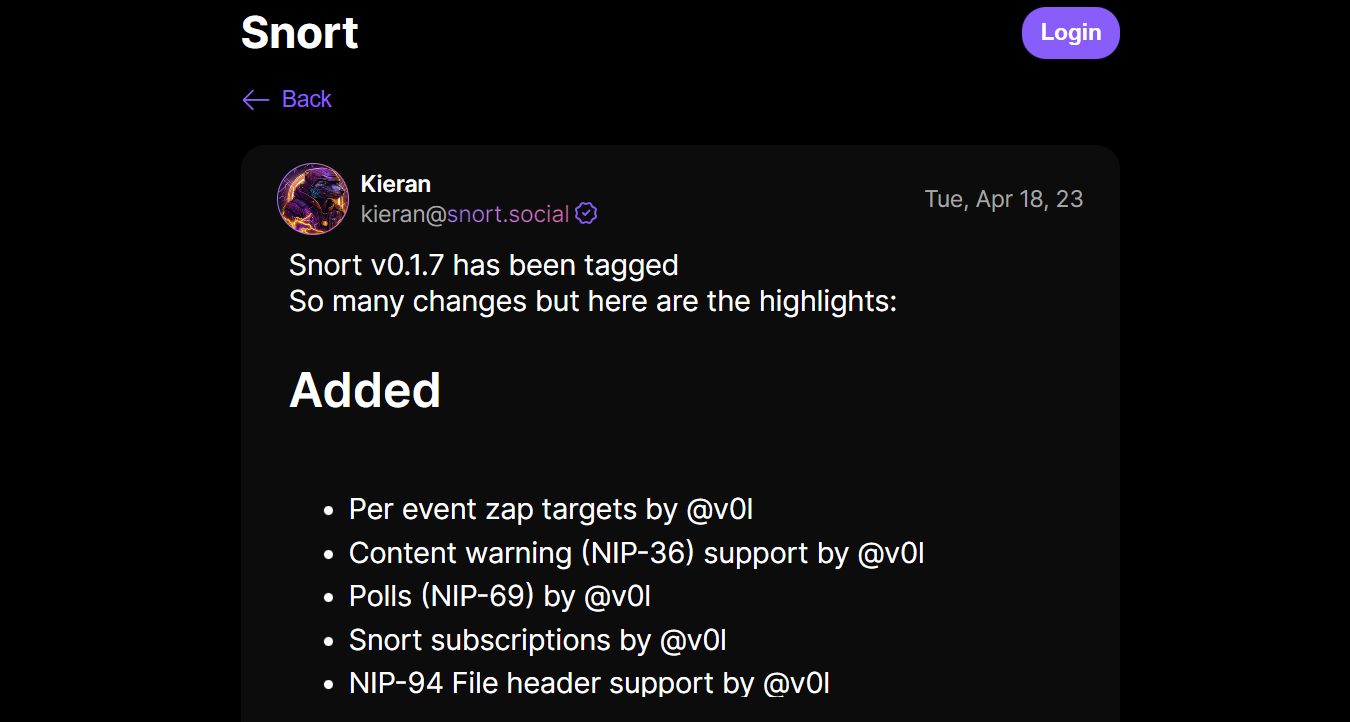 Snort v0.1.7: Per Event Zap Targets, Polls, Link Previews