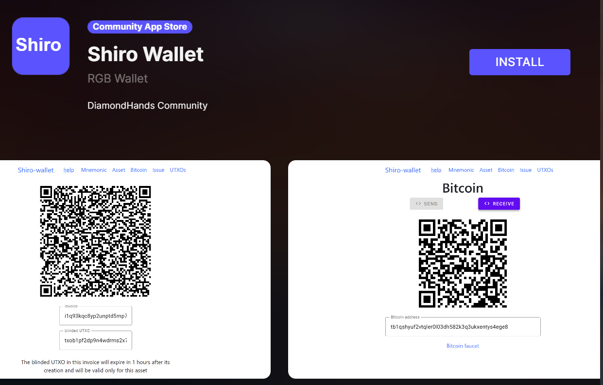 Shiro, A Web Wallet Compatible with RGB, Is Now Available on Umbrel