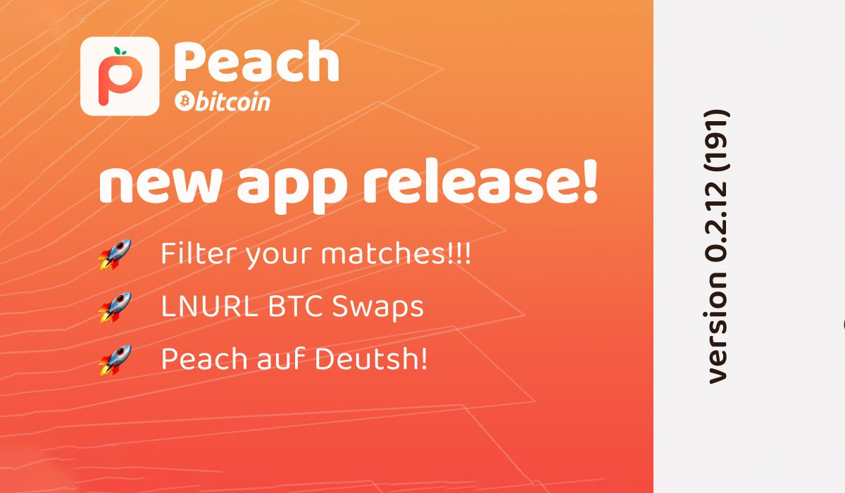 Peach Bitcoin v0.2.12: LNURL/BTC Swaps