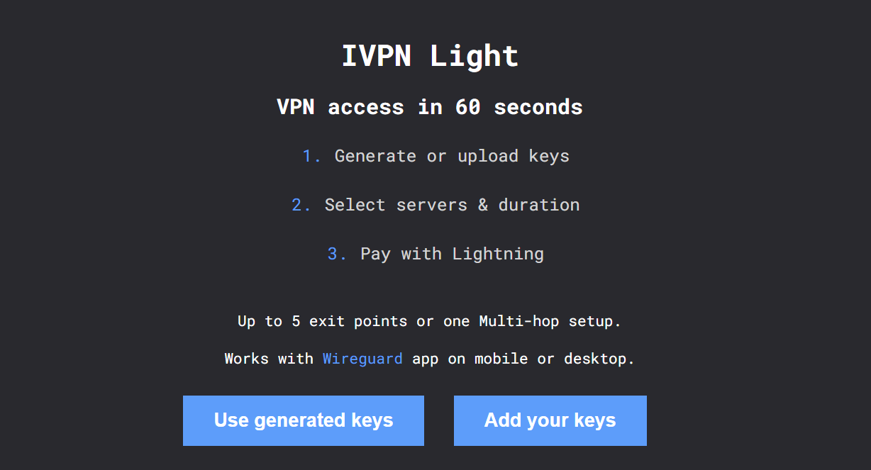 IVPN Light: Short-Term VPN Access Priced in Sats