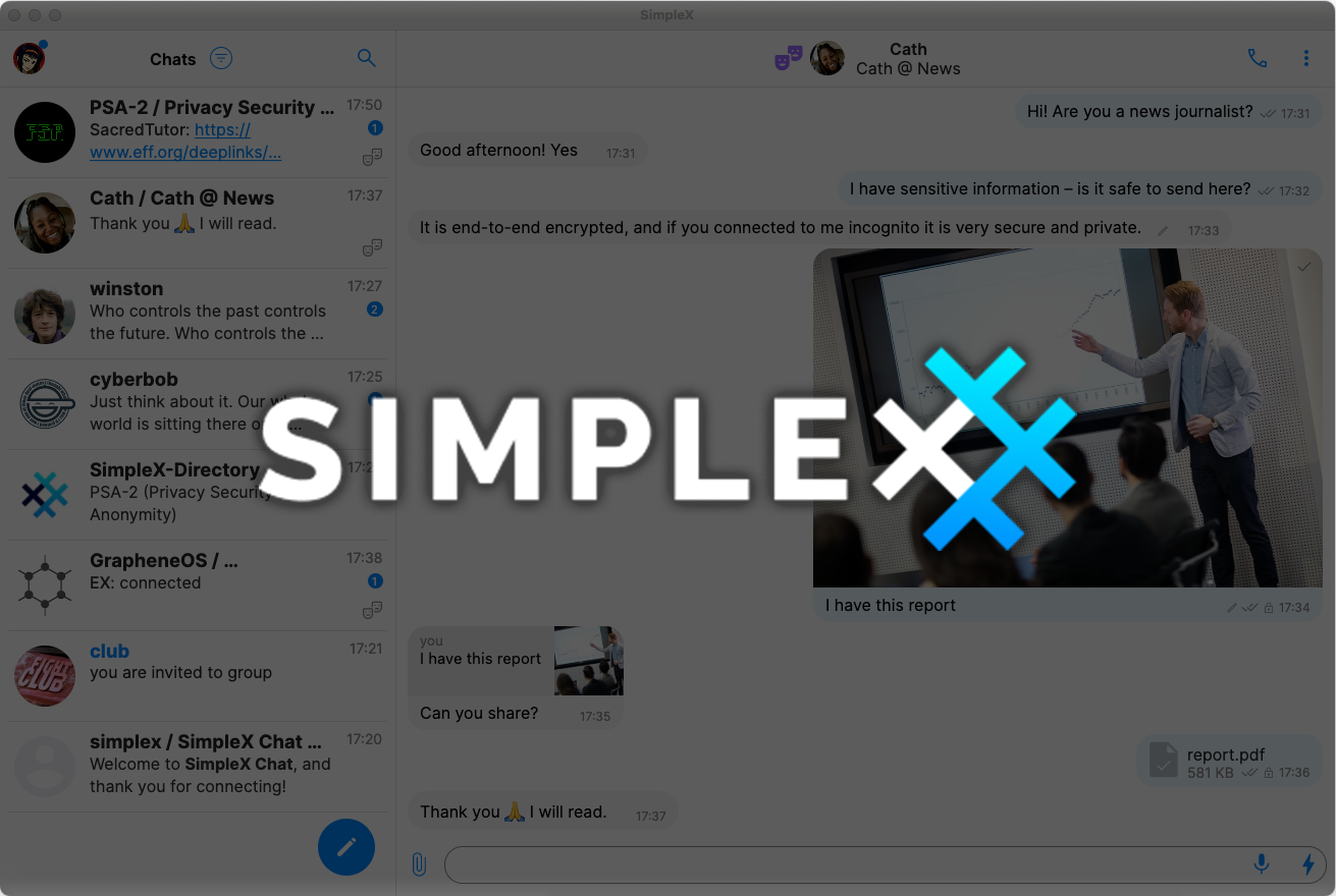 SimpleX Chat v5.3: Desktop App, Local File Encryption and Improved Groups