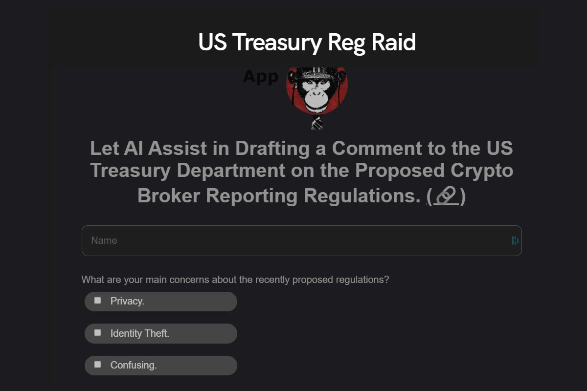 AI Tool Lets Bitcoiners Flood IRS with Comments Against New Draconian Surveillance Regime