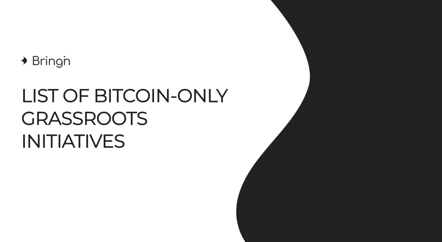 A Curated List of 150 Bitcoin-only Grassroots Initiatives