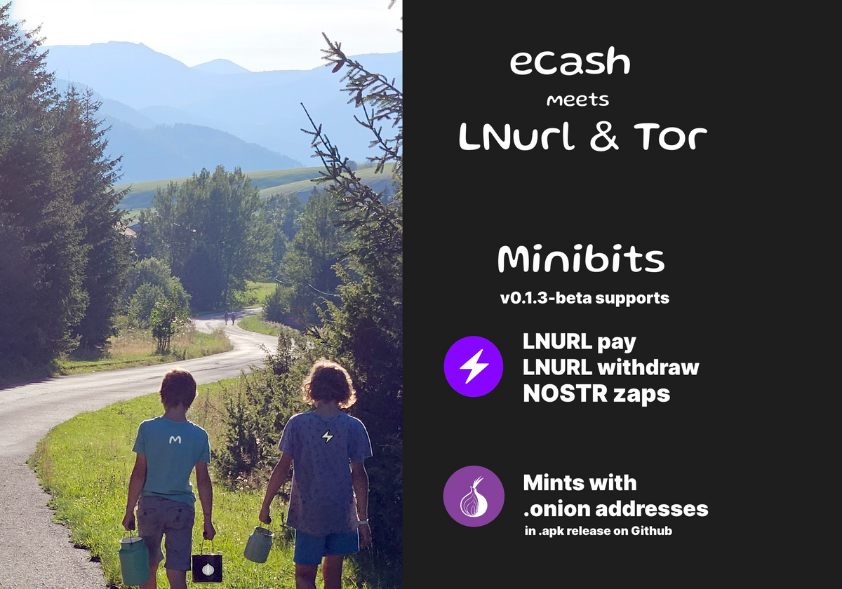 Minibits v0.1.3-beta: LNURL Pay & Withdraw, Zaps, Onion Mints