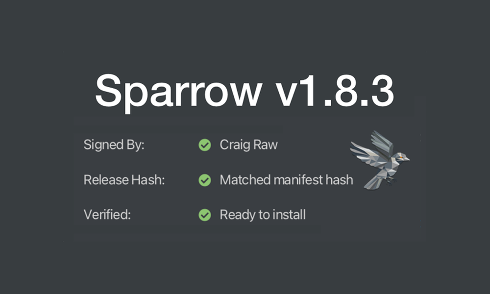 Sparrow Wallet v1.8.3: PGP Verifier, Improved QR Reading, Q1 & Safe 3 Support