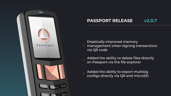 Foundation Passport v.2.0.7: Better Memory Management & Bug Fixes