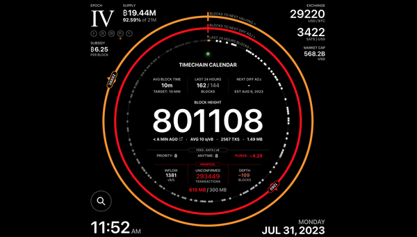 Timechain Calendar v0.3: Last 24 Hours of Blocks, Improved Layout & More