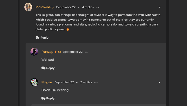ZapThreads: Threaded Comments Component Built on Nostr