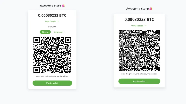 BTCPay v1.7.0: new checkout page, unified QR for onchain and lightning, store branding, and white labeling, and more