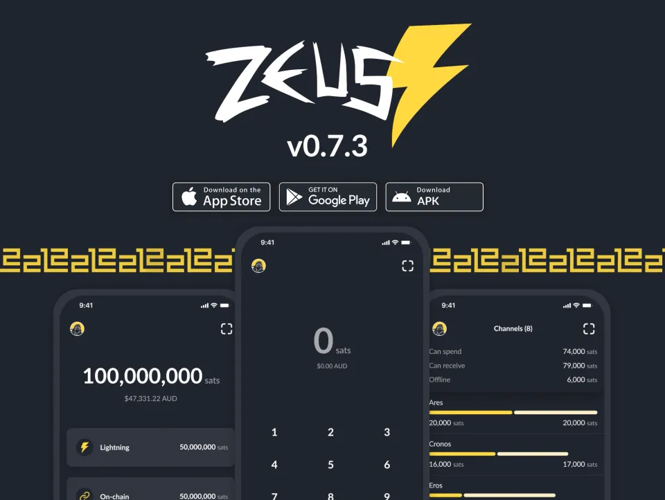 Zeus Wallet v0.7.3: Import QR From Gallery, Biometrics Login, and More